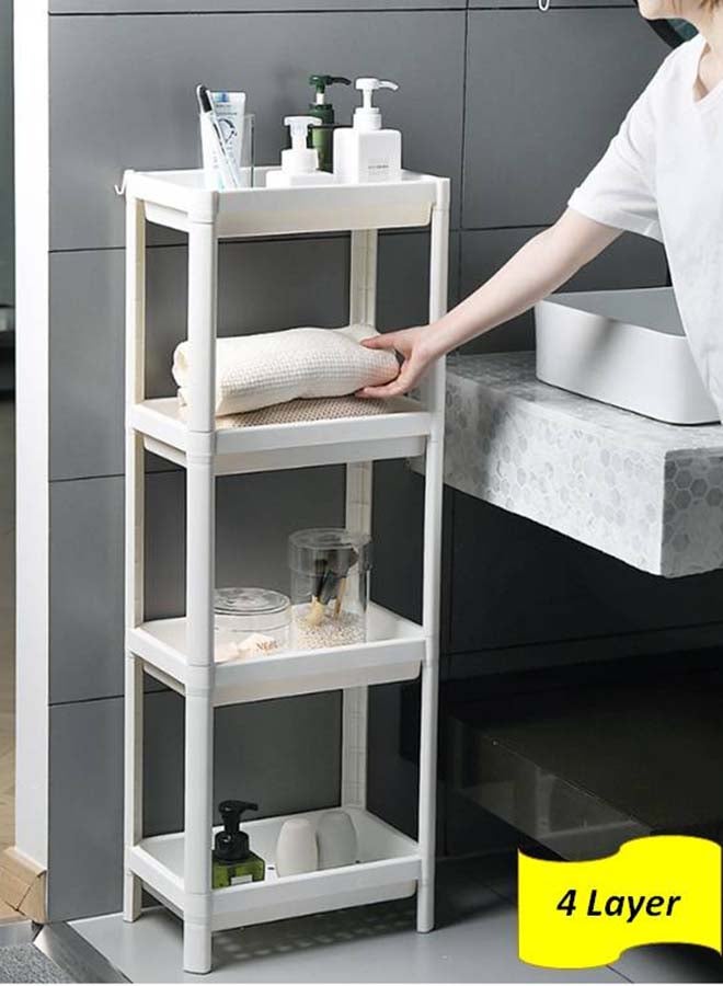 Toshionics 4 Layer Floor Type Plastic Storage Shelf White 37x19x24cm - Image 5