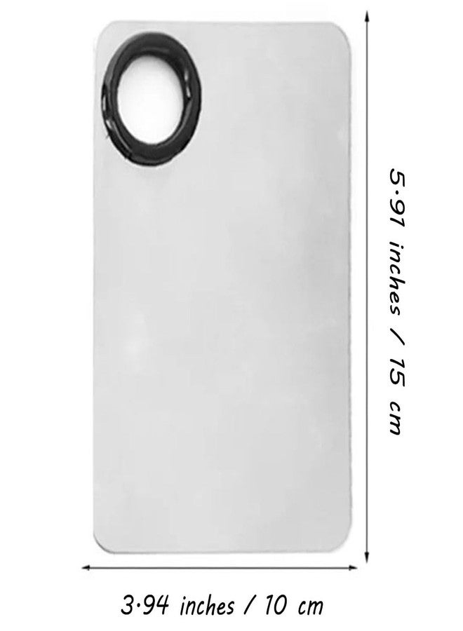 EastyGold Cosmetic Makeup Palette with Spatula Stainless Steel Make Up Mixing Palette for Women Girls Face 5.9 x 3.9 Inches - Image 3