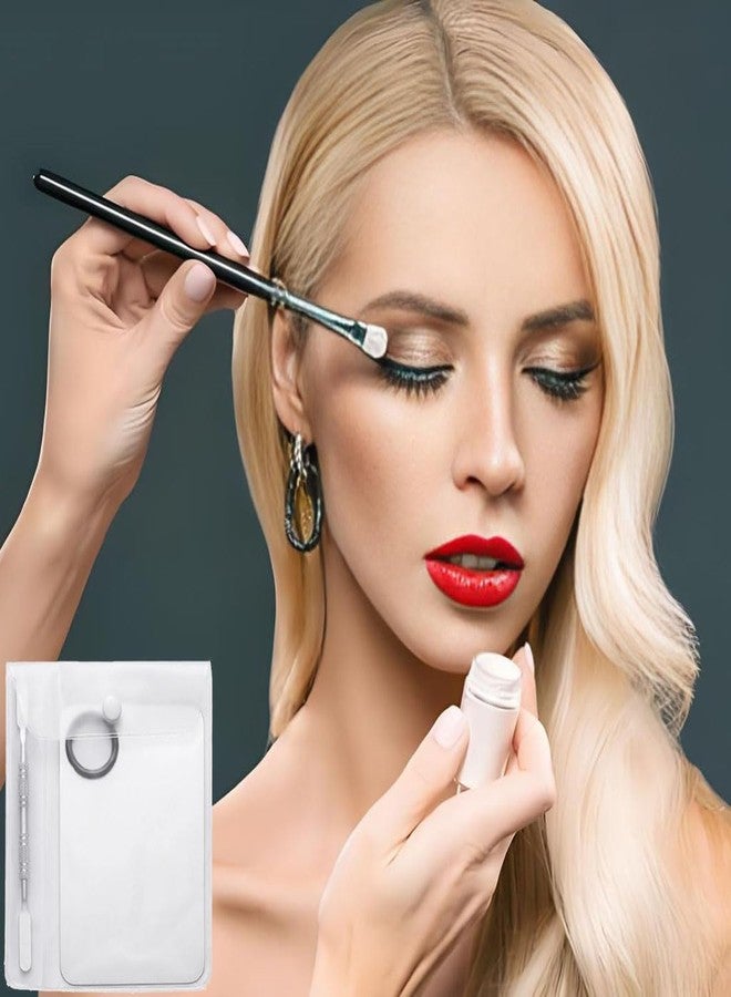 EastyGold Cosmetic Makeup Palette with Spatula Stainless Steel Make Up Mixing Palette for Women Girls Face 5.9 x 3.9 Inches - Image 2