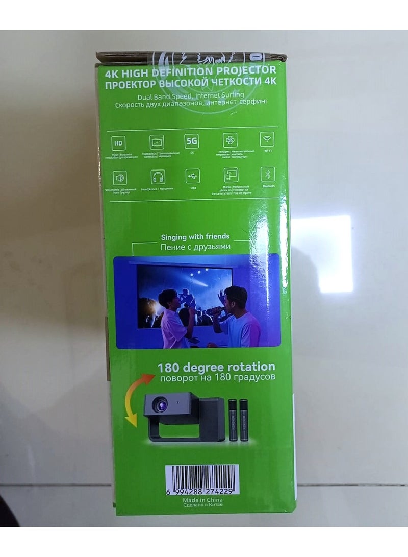 Smartberry HT30 Mini Smart Projector – 4K Supported, Wi-Fi & Bluetooth, Portable Home Theater Projector - Image 3