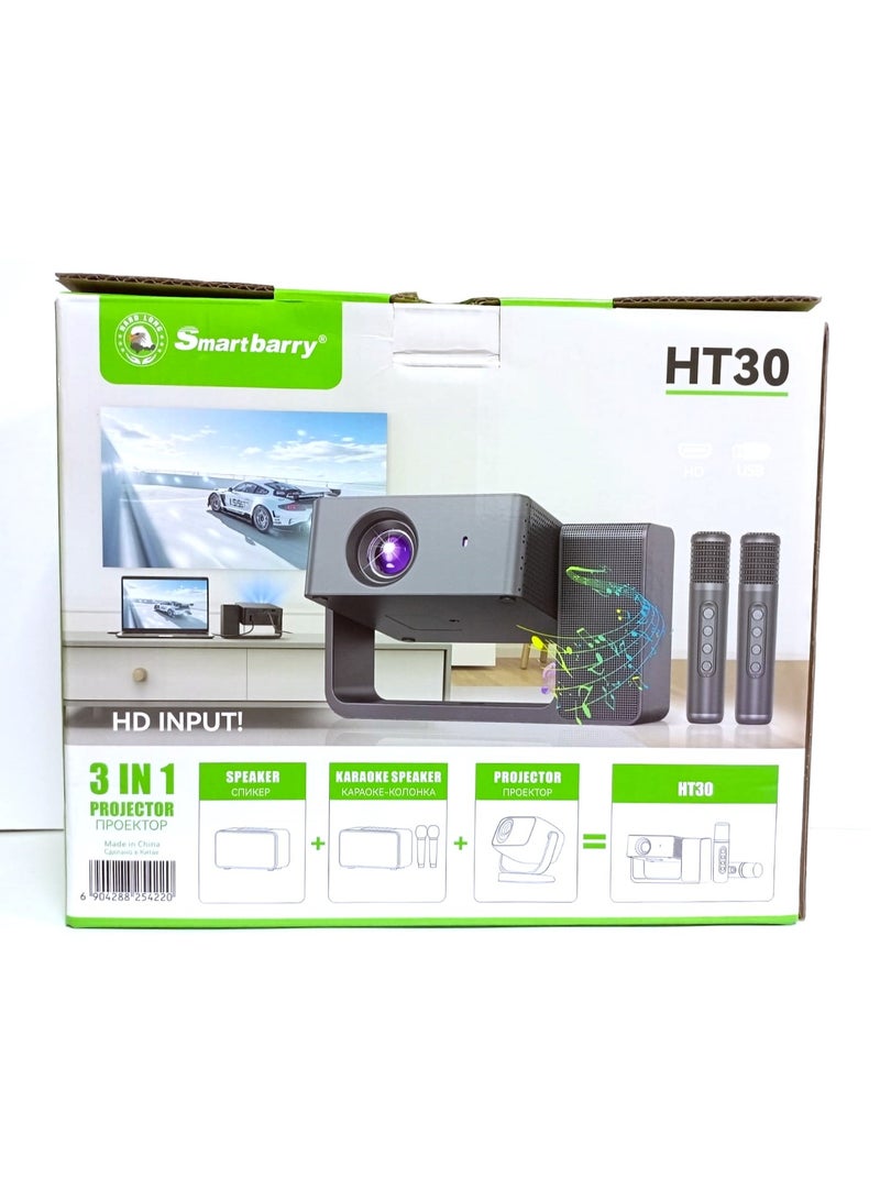 Smartberry HT30 Mini Smart Projector – 4K Supported, Wi-Fi & Bluetooth, Portable Home Theater Projector - Image 1
