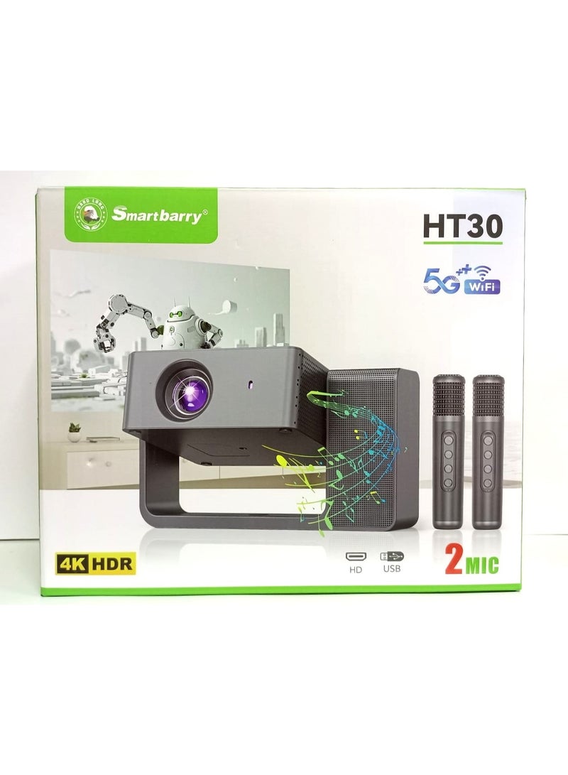 Smartberry HT30 Mini Smart Projector – 4K Supported, Wi-Fi & Bluetooth, Portable Home Theater Projector - Image 2