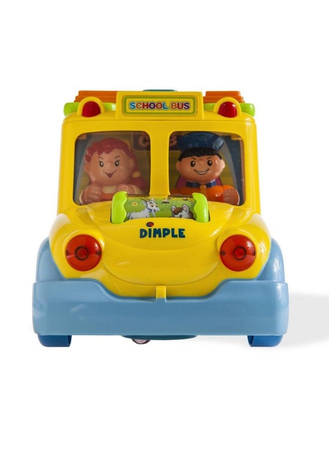 Educational Interactive School Bus Toy With Tons Of Flashing Lights Sounds Responsive Gears And Knobs To Play With Tons Of Fun For Toddlers For Kids (Single)