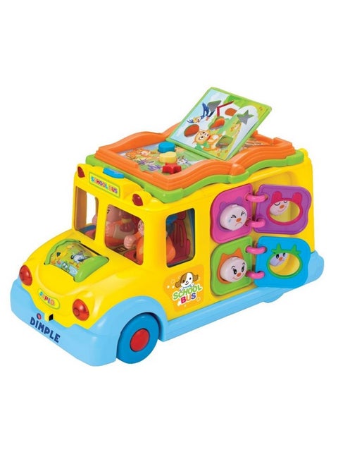 Educational Interactive School Bus Toy With Tons Of Flashing Lights Sounds Responsive Gears And Knobs To Play With Tons Of Fun For Toddlers For Kids (Single)