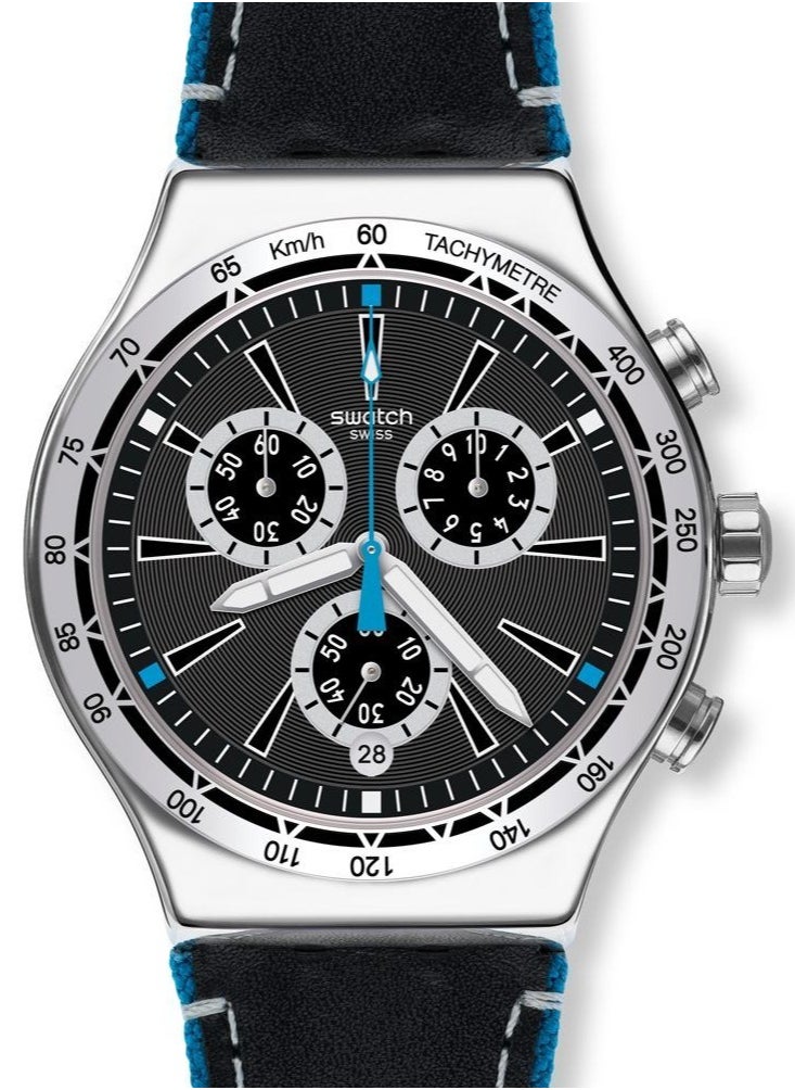 Swatch - Unisex Blue Details Quartz Movement Water Resistant Wrist Watch - 43 Mm - Image 1