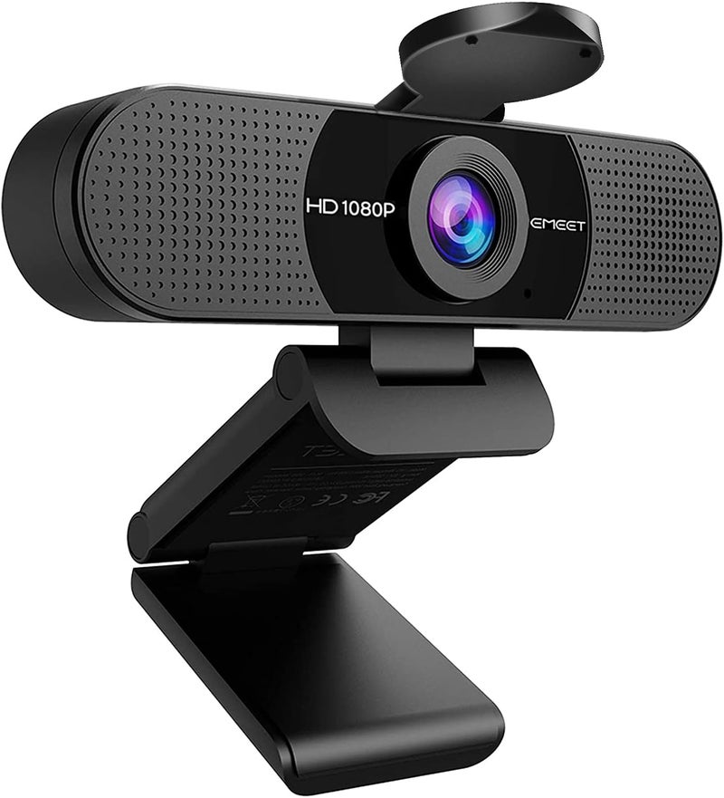 eMeet C960 Full HD Webcam 1080p With Microphone for Video Calling, Built-in 2 Mics, 90° Wide-Angle View, USB Plug and Play, Low-Light Correction, Fixed Focus - Image 1