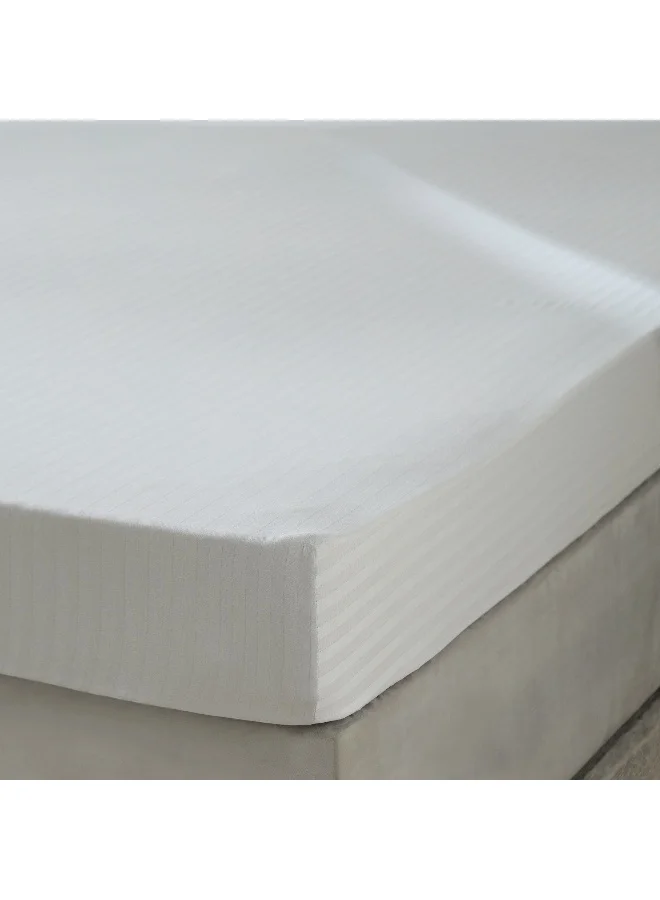 Home Box Hamilton Satin Stripe Twin Fitted Sheet - 120x200+36 cm