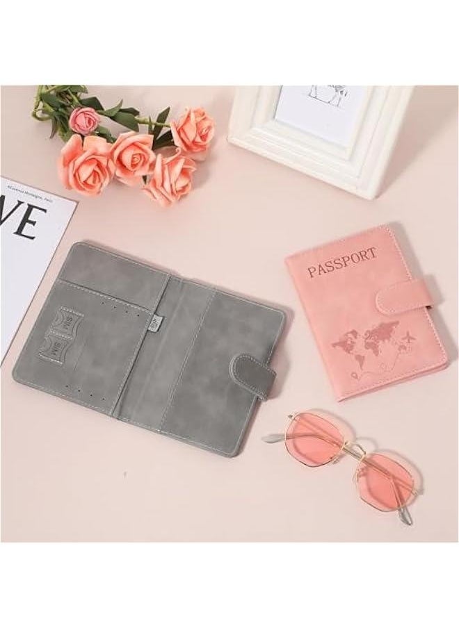 Generic 2 Pack Passport Holder for Travel, Passport Wallet Cover Case Waterproof RFID Blocking Passport Holder with Pen Holder Travel Must Haves Accessories, Passport Book Holders for Women and Men  - Image 5
