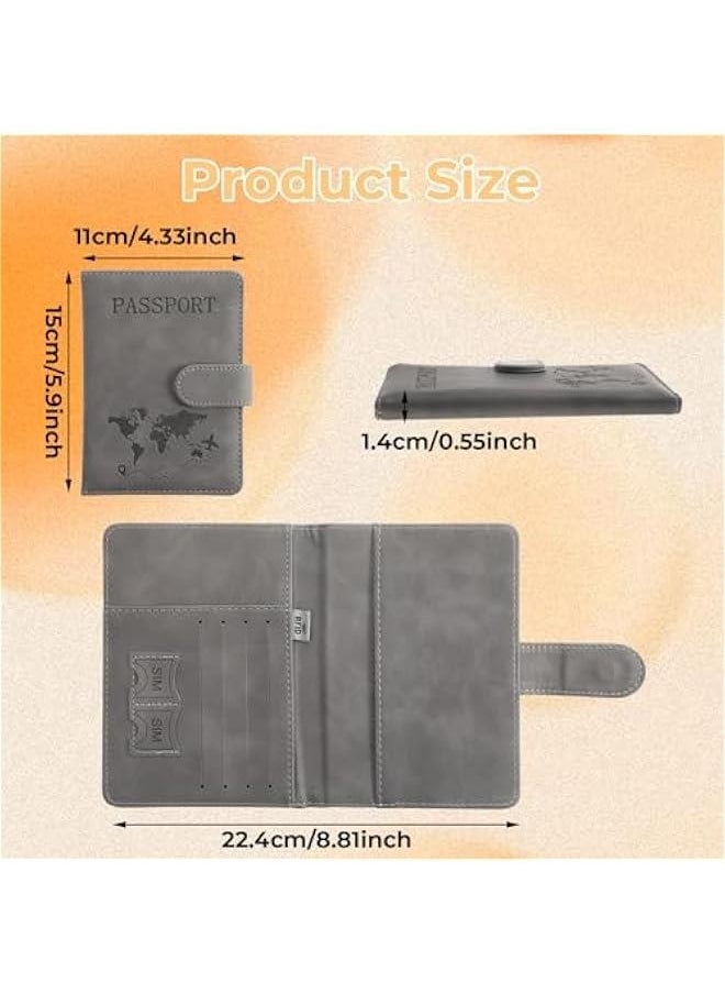 Generic 2 Pack Passport Holder for Travel, Passport Wallet Cover Case Waterproof RFID Blocking Passport Holder with Pen Holder Travel Must Haves Accessories, Passport Book Holders for Women and Men  - Image 3