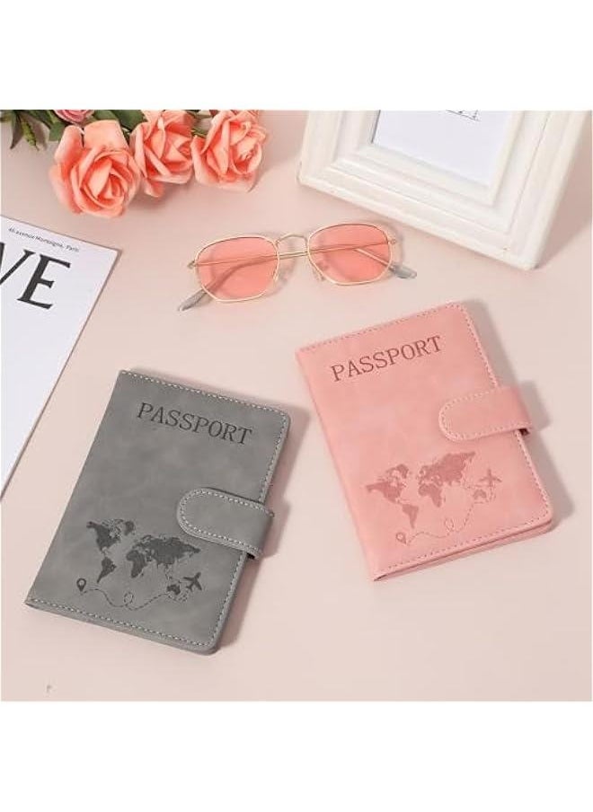 Generic 2 Pack Passport Holder for Travel, Passport Wallet Cover Case Waterproof RFID Blocking Passport Holder with Pen Holder Travel Must Haves Accessories, Passport Book Holders for Women and Men  - Image 4
