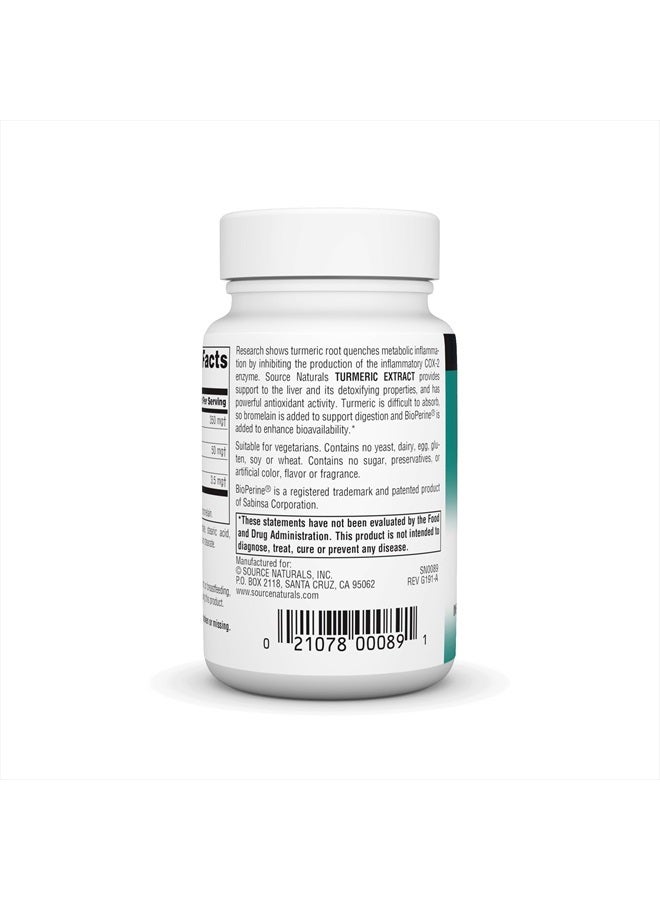 Source Naturals Turmeric Extract - Supports Healthy Inflammatory Response* - 100 Tablets - Image 3