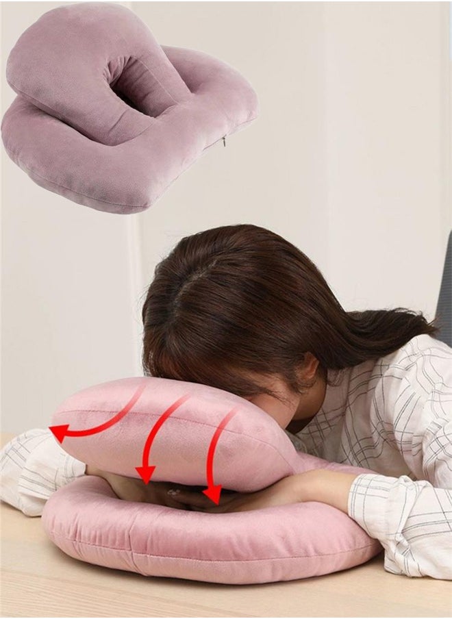 Generic - Office Sleeping Nap Pillow Neck Support Seat Cushions Student Rest Lunch Break Pillow Memory Cotton Travel Nap Face Pillow Suitable for Adults and Kids - Image 1