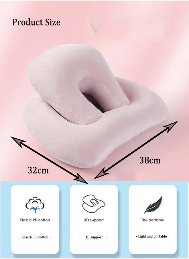 Generic - Office Sleeping Nap Pillow Neck Support Seat Cushions Student Rest Lunch Break Pillow Memory Cotton Travel Nap Face Pillow Suitable for Adults and Kids - Image 1