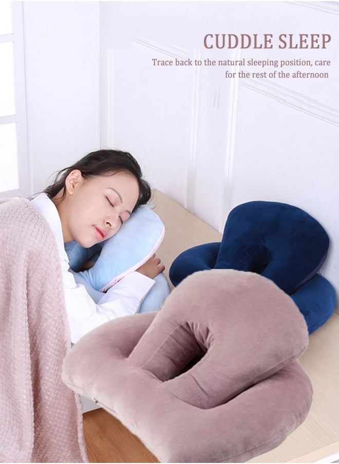 Generic - Office Sleeping Nap Pillow Neck Support Seat Cushions Student Rest Lunch Break Pillow Memory Cotton Travel Nap Face Pillow Suitable for Adults and Kids - Image 1