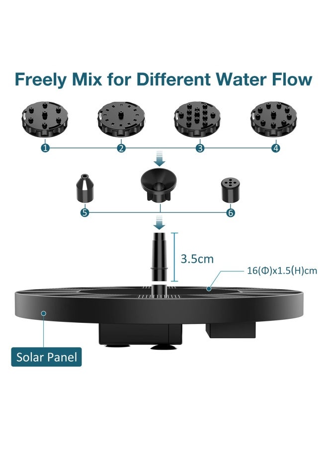 AISITIN Floating Outdoor Solar Fountain 6 Nozzle Solar Pond Pump Solar Fountain For Gardens Bird Baths Ponds  - Image 3