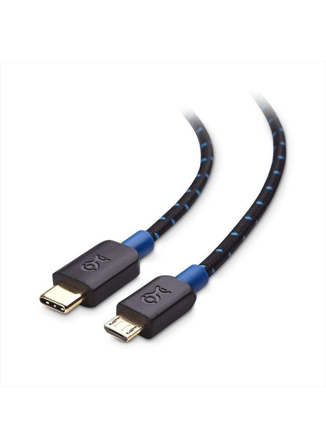 Cable Matters - Braided USB C to Micro USB Cable 3.3 ft (Micro USB to USB-C Cable, USB Type C to Micro USB Cable) in Black - Image 1