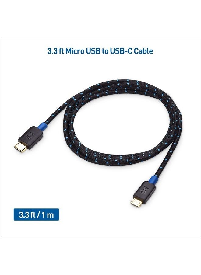 Cable Matters - Braided USB C to Micro USB Cable 3.3 ft (Micro USB to USB-C Cable, USB Type C to Micro USB Cable) in Black - Image 1