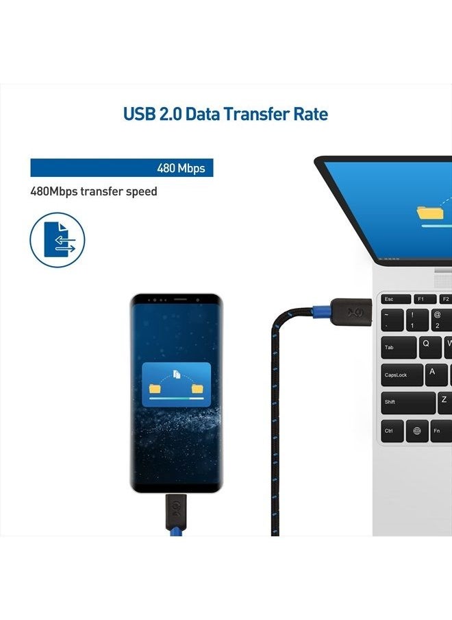 Cable Matters - Braided USB C to Micro USB Cable 3.3 ft (Micro USB to USB-C Cable, USB Type C to Micro USB Cable) in Black - Image 1
