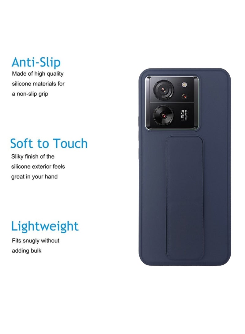 Waldic Premium Silicone Magnetic Hand Grip Case Cover for Xiaomi Redmi 13T Pro - Dark Blue - Image 2