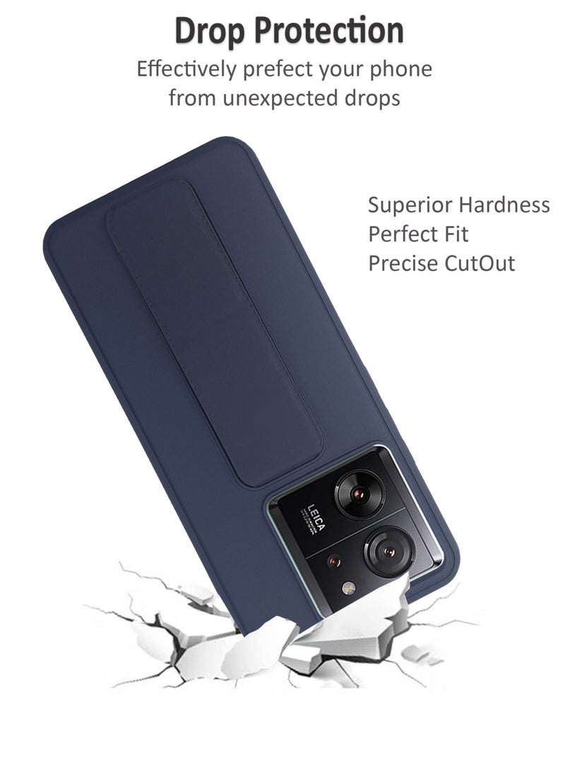 Waldic Premium Silicone Magnetic Hand Grip Case Cover for Xiaomi Redmi 13T Pro - Dark Blue - Image 4