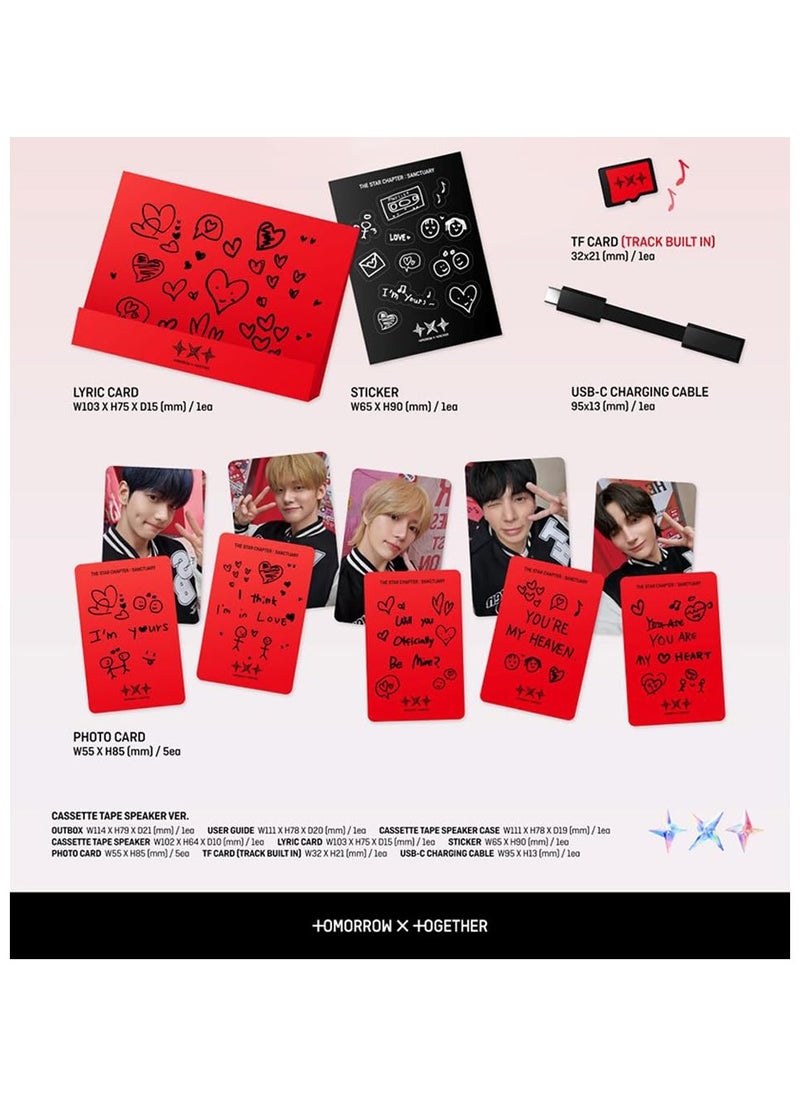 TXT Tomorrow X Together 7th Mini Album The Star Chapter Sanctuary Cassette Type Speaker Version Kpop Music with Cassette Speaker TF Card and More  - Image 4