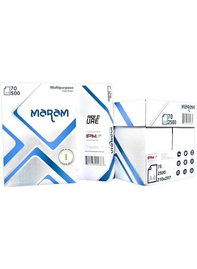 Maram High Quality A4 Copy Paper | Maram | 70 gm | 5 Reams | 2500 Sheets  - Image 2