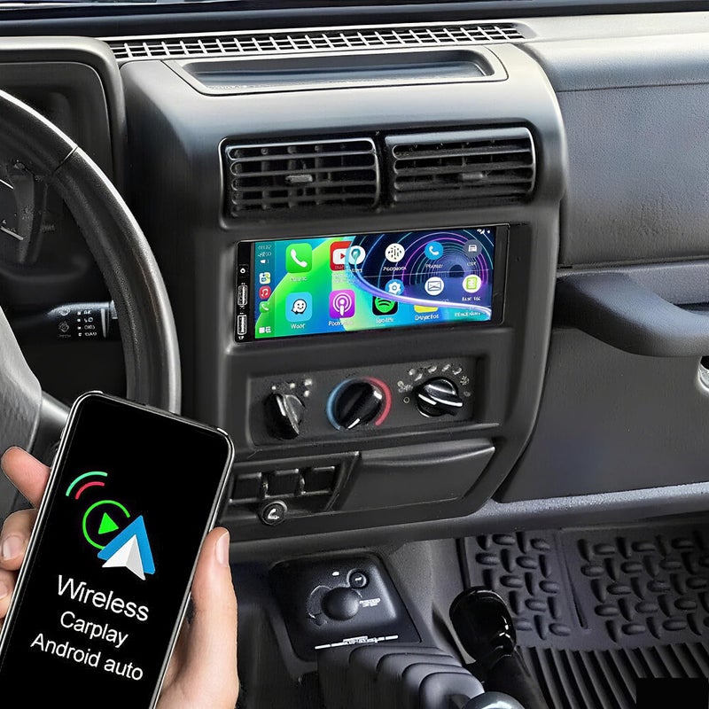 Aublinto 6.8" Double Din Car Radio Stereo for 1994â€“2002 Dodge Ram 1500 2500 3500/Cirrus 1995-2000/Jeep Grand Cherokee 1994-1998 Android 13 with Wireless & Wired Carplay Android Autoï¼ŒBackup Camera+MIC - Image 2