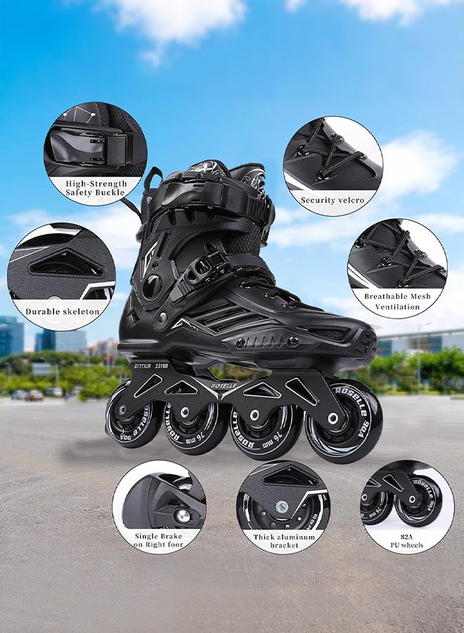 سانتين رايلي الزلاجات المضمنة للنساء الرجال ، وسباق سرعة اللياقة البدنية مع قشرة خارجية متينة ، والذكور ، والبالغين ، والزحافات في الهواء الطلق في الهواء الطلق شفرات للجنسين- أفضل هدية للرياضة في الهواء الطلق （42） - Image 2