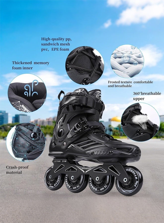 سانتين رايلي الزلاجات المضمنة للنساء الرجال ، وسباق سرعة اللياقة البدنية مع قشرة خارجية متينة ، والذكور ، والبالغين ، والزحافات في الهواء الطلق في الهواء الطلق شفرات للجنسين- أفضل هدية للرياضة في الهواء الطلق （42） - Image 3