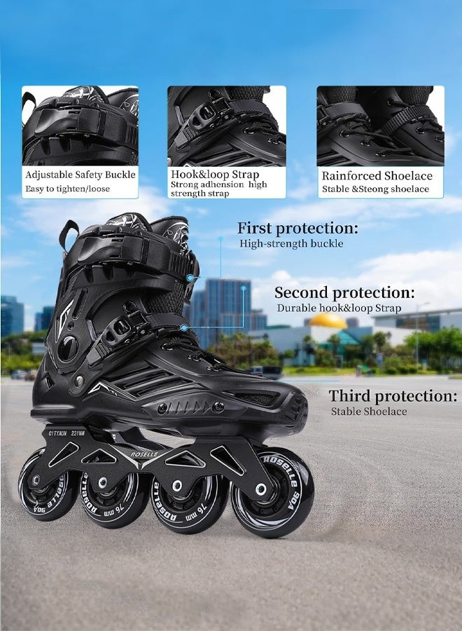 سانتين رايلي الزلاجات المضمنة للنساء الرجال ، وسباق سرعة اللياقة البدنية مع قشرة خارجية متينة ، والذكور ، والبالغين ، والزحافات في الهواء الطلق في الهواء الطلق شفرات للجنسين- أفضل هدية للرياضة في الهواء الطلق （42） - Image 4