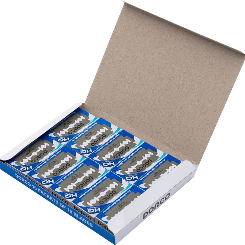 DORCO ST300 Platinum Double Edge Razor Blades | 100 Blades (1 Box) - Image 2
