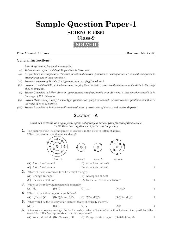 null - Oswaal CBSE Sample Question Papers Class 9 Science Book (For 2025 Exam) - Image 1