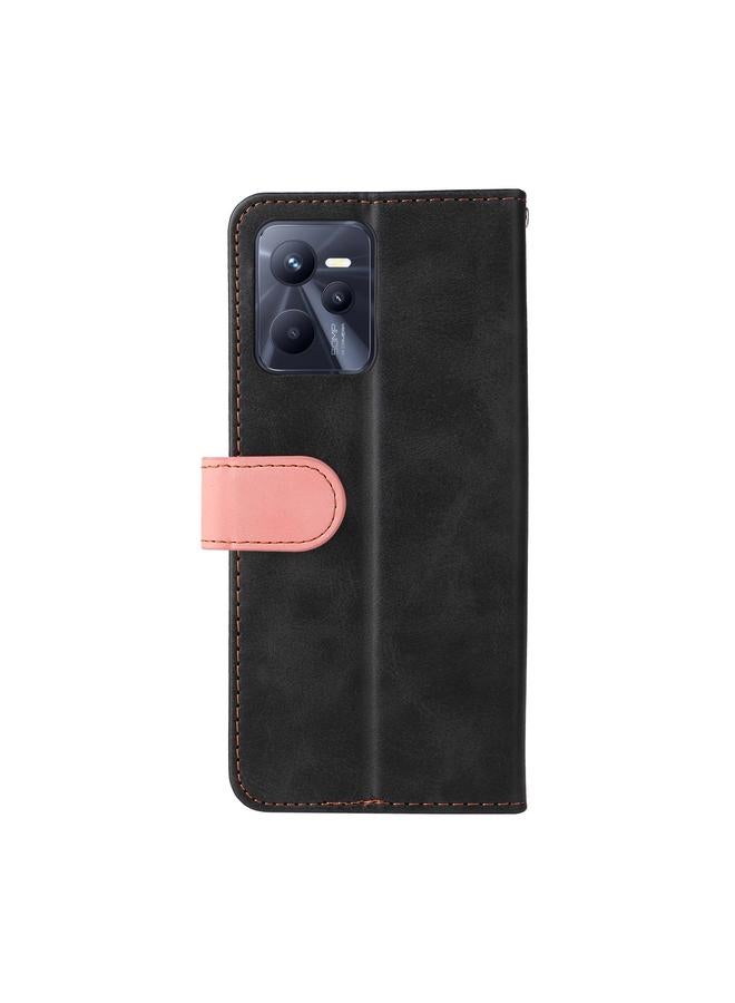 S-TOP Case For OPPO Realme C35 Stitching-Color Flip Leather Phone Case - Image 3