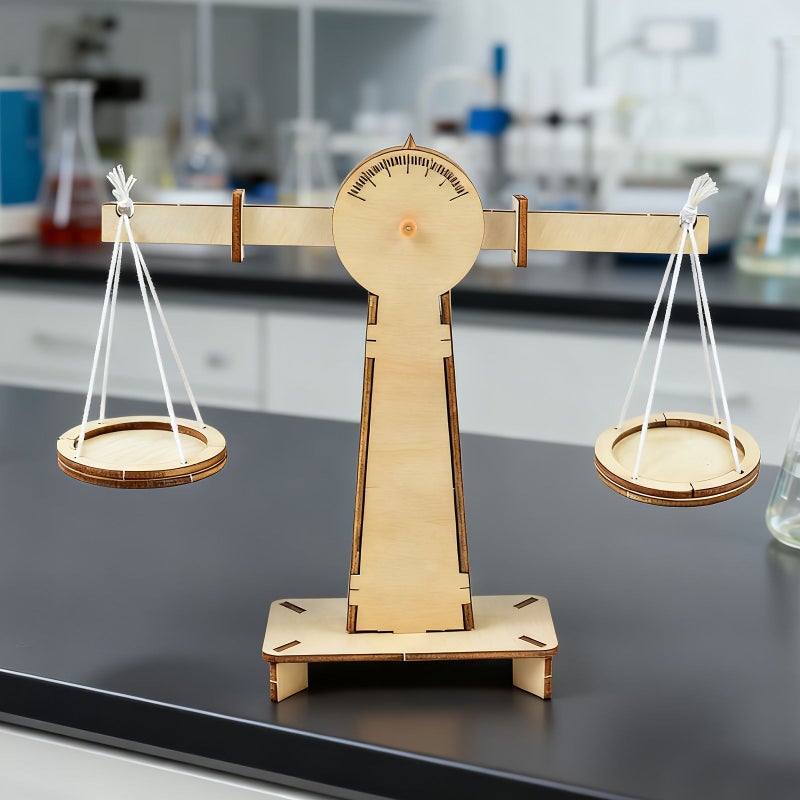 Yellow Wooden Balance Beam Physics Experiment Science Kit - Image 1