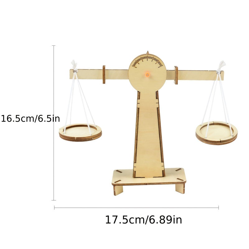 Yellow Wooden Balance Beam Physics Experiment Science Kit - Image 3