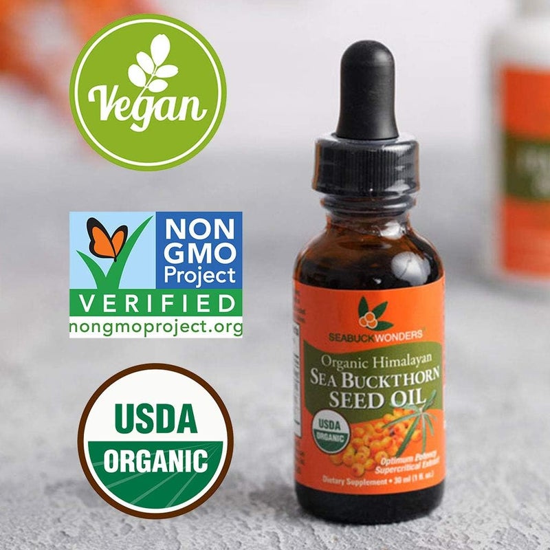 SeabuckWonders Sea Buckthorn Seed Oil100 Certified Organic 1 FL OZ - Image 2