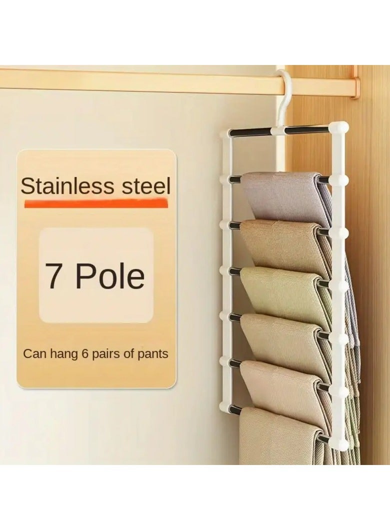 PAMEER Space-Saving Multi-Layer Hanger for Clothes - Lightweight, No-Tool Assembly, Vertical Storage Organizer for Efficient Wardrobe Management, Ideal for Shirts, Pants, and Accessories, Hangers for Clothes  - Image 1