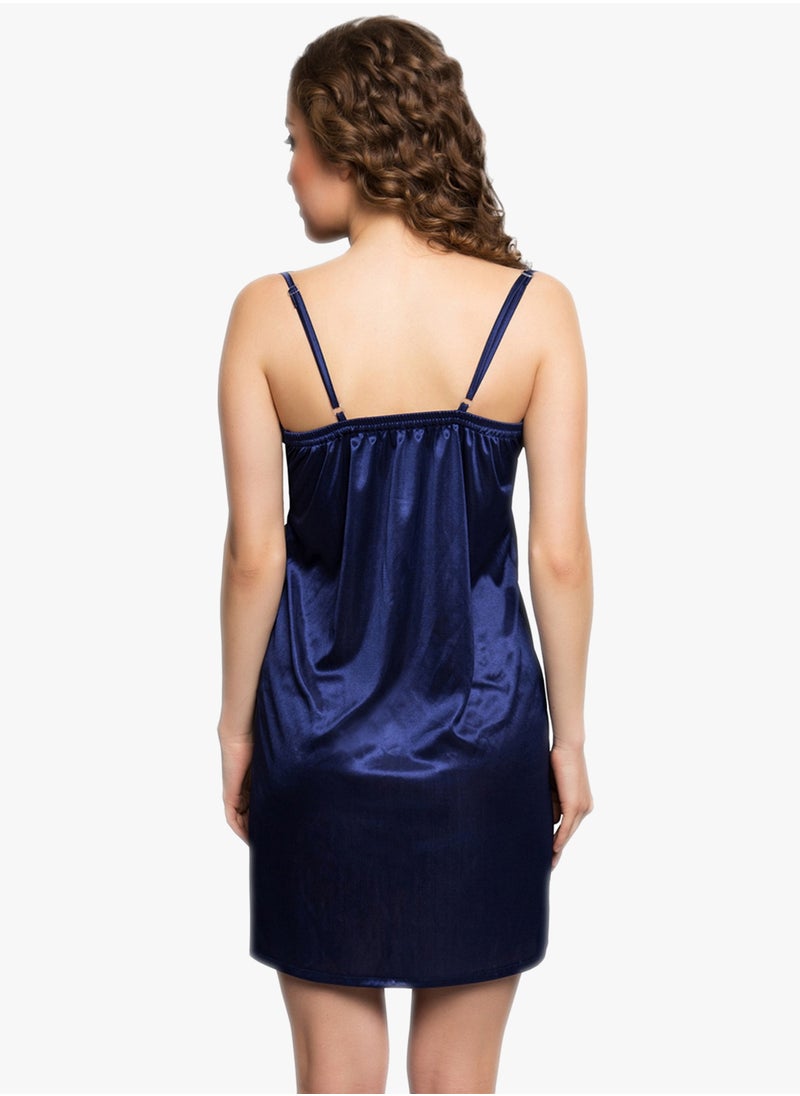 Clovia - Clovia Chic Basic Babydoll in Navy - Image 1