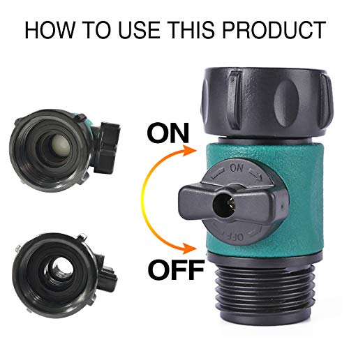 JUSONEY Shut Off Valve, Water Hose Turn Off Valve Garden Hose Connector Set with Rubber Gaskets (12PCS)+Leak-Free Ball Valve (6PCS) Standard 3/4" Thread - Image 3