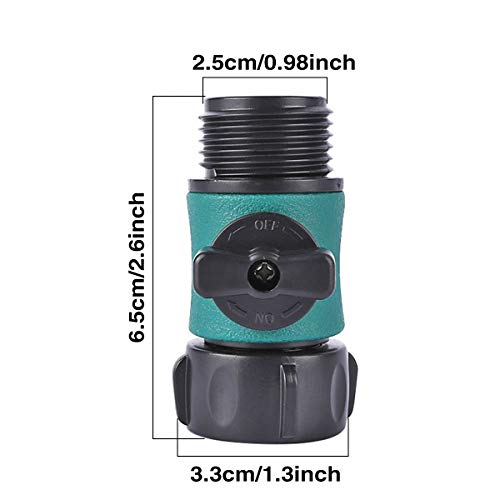 JUSONEY Shut Off Valve, Water Hose Turn Off Valve Garden Hose Connector Set with Rubber Gaskets (12PCS)+Leak-Free Ball Valve (6PCS) Standard 3/4" Thread - Image 2