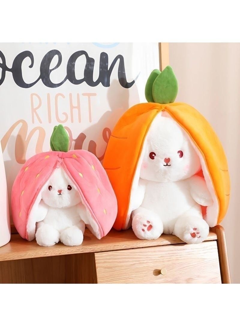 Transformable Strawberry Rabbit Plush Doll, Dual-Use Stuffed Throw Pillow, Soft Cartoon Toy - Image 3