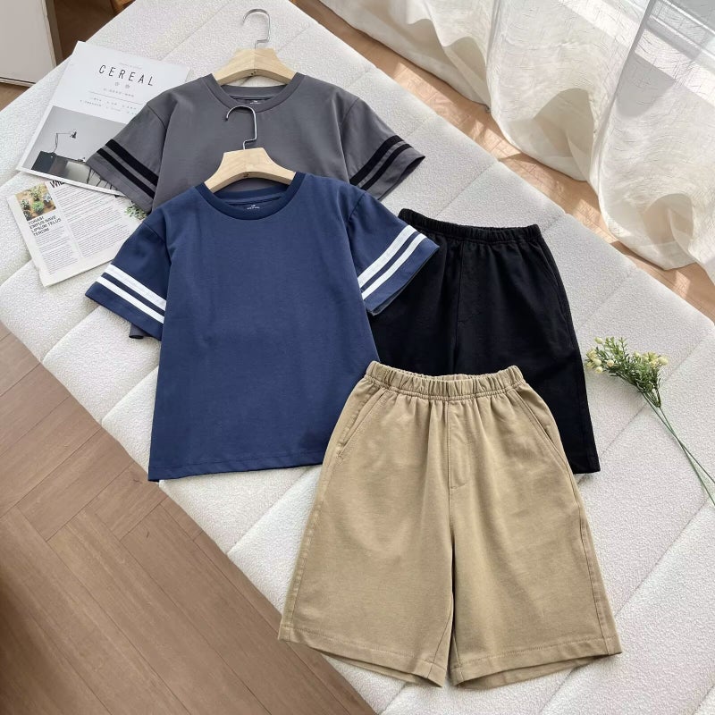 2025 Spring And Children'S Clothing Boys And Girls Casual Suits Short-Sleeved T-Shirts Shorts Pajamas Home Clothes 474658 - Image 2