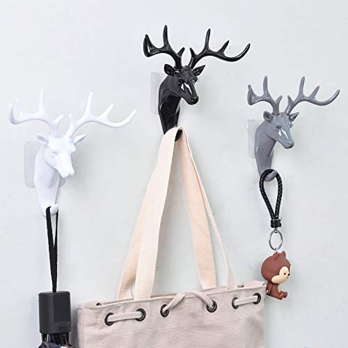 HomeImpel 3 Pack Elephant Head/Deer Head Single Wall Hook/Hanger Animal Shaped Coat Hat Hook Heavy Duty, Rustic, Decorative Gift (Deer) - Image 5