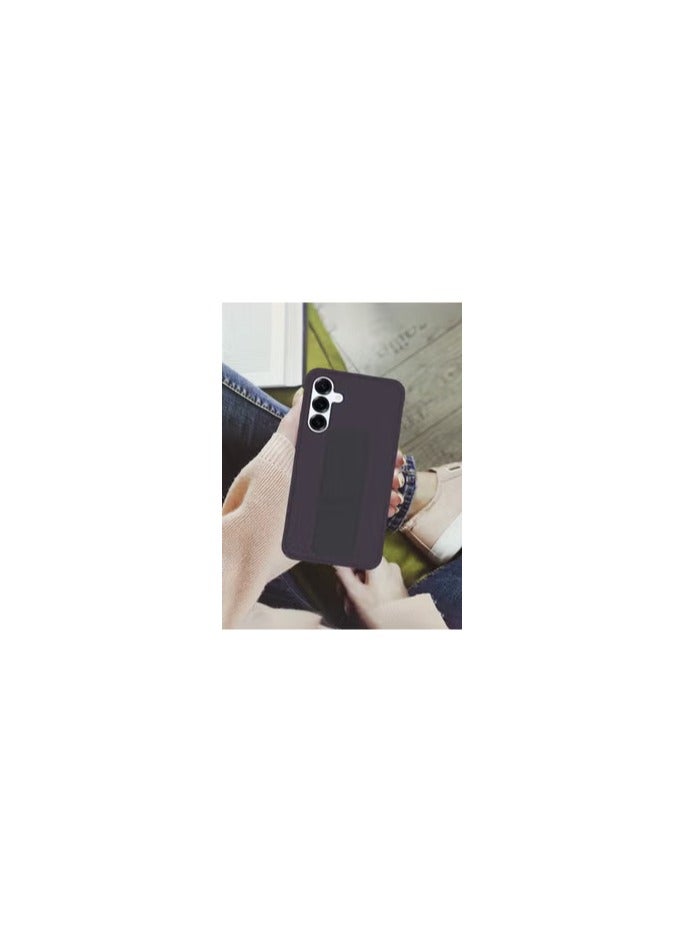 CATANES Galaxy S25 Plus Case Silicone with Stand Function Finger Grip Case Cover / Dark Purple - Image 1