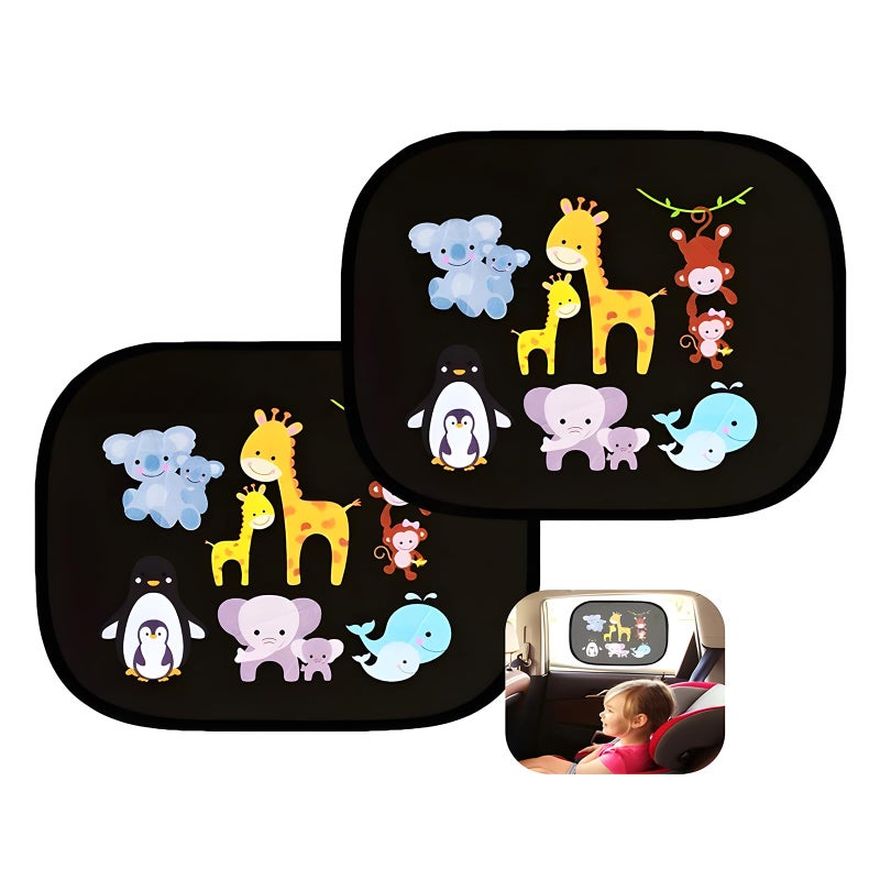 أكس سبرينج X الربيع سيارة الجانب نافذة الشمس الظل 2 حزمة سيارة الشمس الظل مع لطيفة أنماط طوي نافذة السيارة الظل الجانب نافذة السيارات الظل توفير الحماية من أشعة الشمس والأشعة فوق البنفسجية للطفل