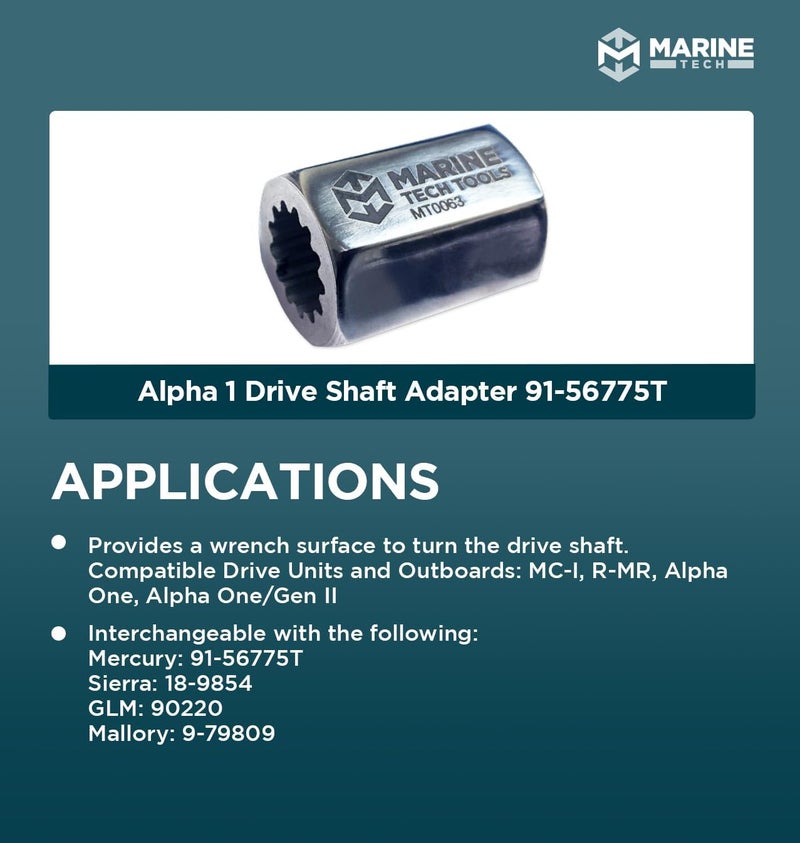 M Marine Tech Tools Alpha 1 Drive Shaft Adapter 91-56775T - Image 3