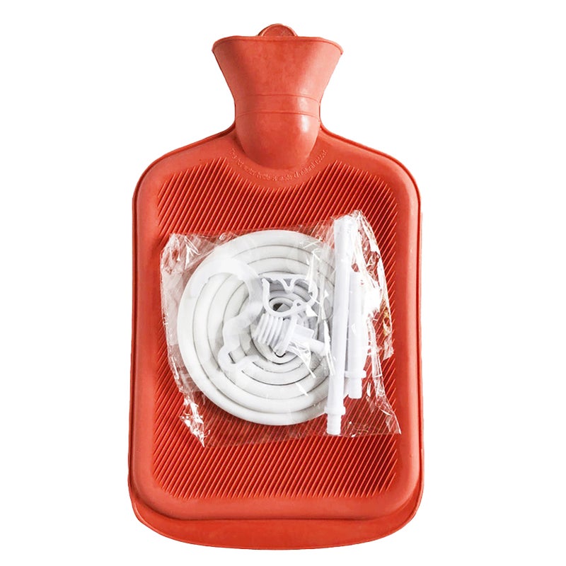 2L Enema Bag Cleaning Kit Long Hose Controllable Water Flow Valve Colon Cleanse Detox Tool for Colon Cleansing Enemas Red - Image 1