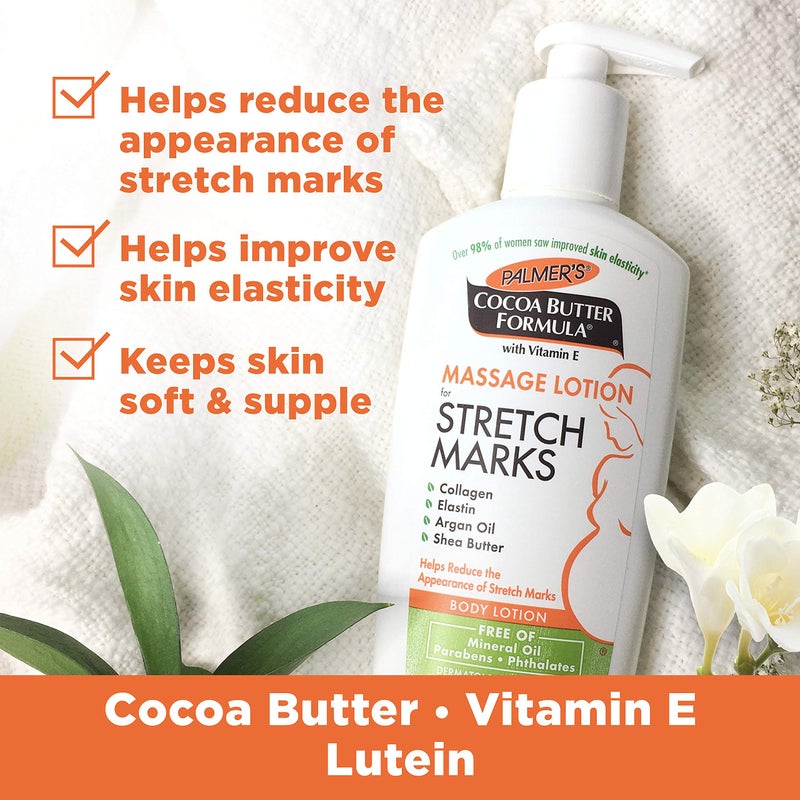 Palmer's Cocoa Butter Formula Massage Lotion For Stretch Marks with Vitamin E, Collagen and Elastin, and Shea Butter, 8.5-Ounce Bottles (Pack of 6) - Image 3