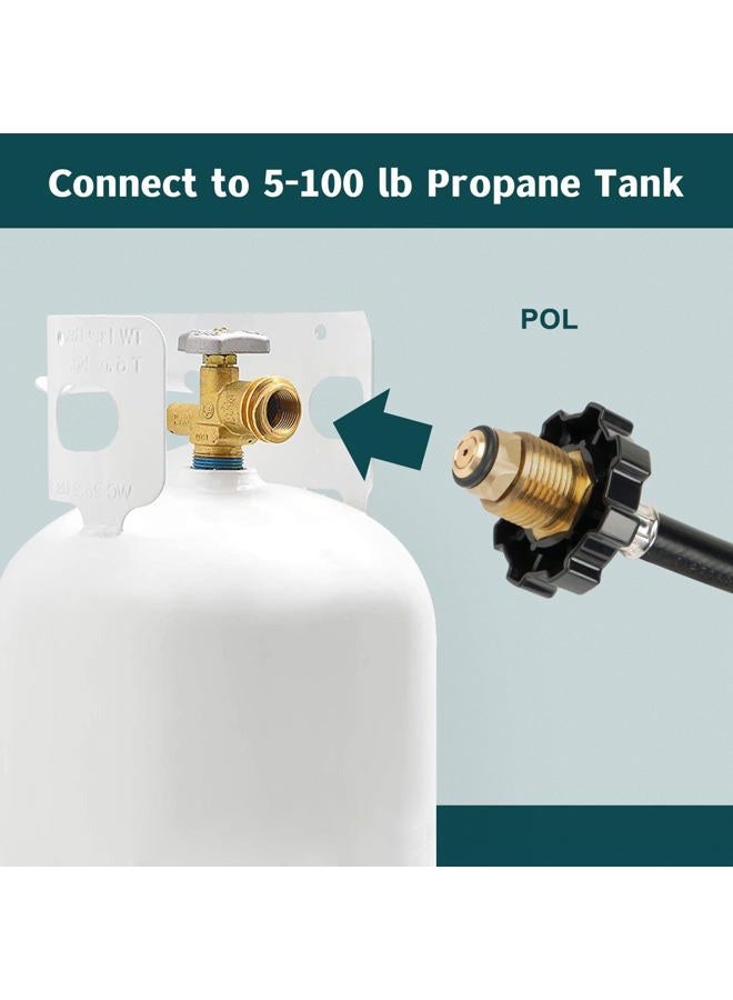GASPRO 1lb Propane Tank Refill Adapter Kit | Universal 3ft Hose with Safety Shutoff Valve | Easily Fill 1lb Bottles from 20lb Tank - Image 3