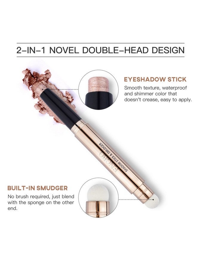 LOKFAR 3 Pcs Eye Shadow Stick Makeup Cosmetics Eye Brightener Stick Waterproof Rotatable Cream Eye Shadow Pencil Crayon Glitter Shimmer Eyeshadow Stick With Sponge Brush For Eye Makeup (01 02 03 )  - Image 4